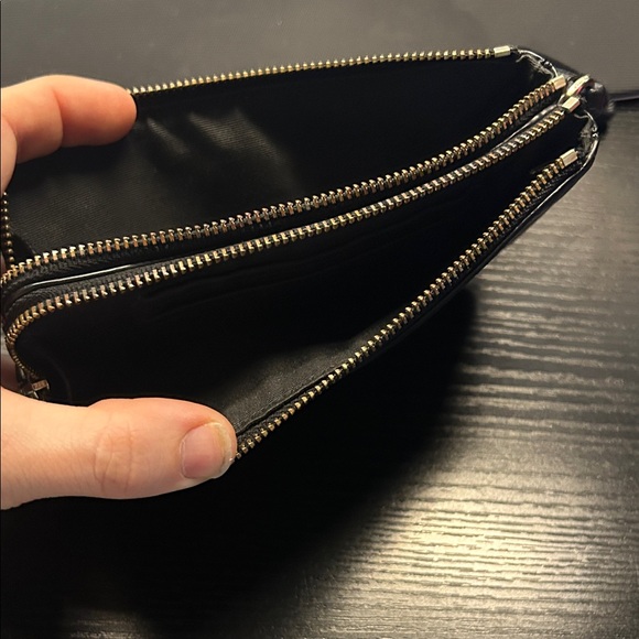 Coach Pebbled Black Leather Wristlet - Picture 2 of 2